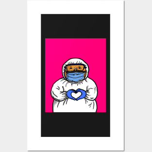 Medical Personal Protective Equipment Hand Heart Sign Posters and Art